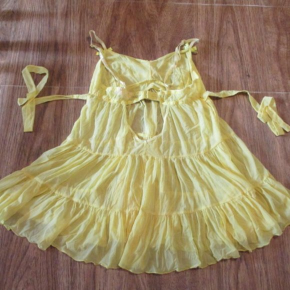 Bundle 3 for $15 - Bright Yellow Sheer Babydoll Nightie - Picture 2 of 3